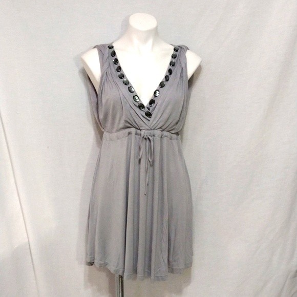 NWT BCBGMAXAZRIA Beaded Tunic Tank Top Mid-Thigh Casual Summer Dress Large - Picture 1 of 8